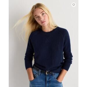 Quince Mongolian Cashmere Shrunken Sweatshirt True Navy Size S NWT